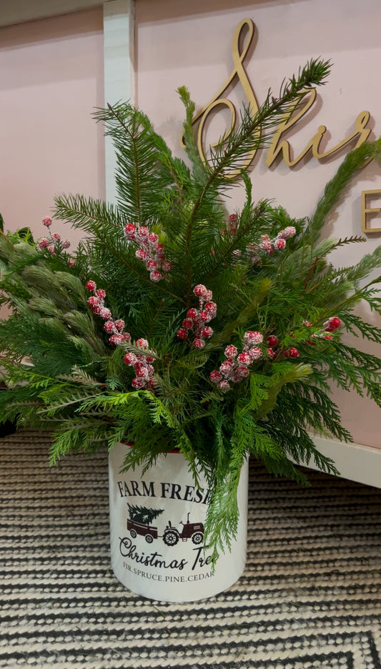 Christmas Greenery Buckets - Small